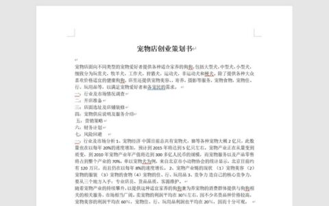 宠物店创业计划书范本：开店流程、选址与装修全攻略